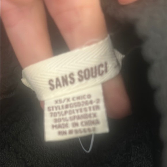 Sans Souci Black and Gold Strapless Dress - Picture 3 of 4